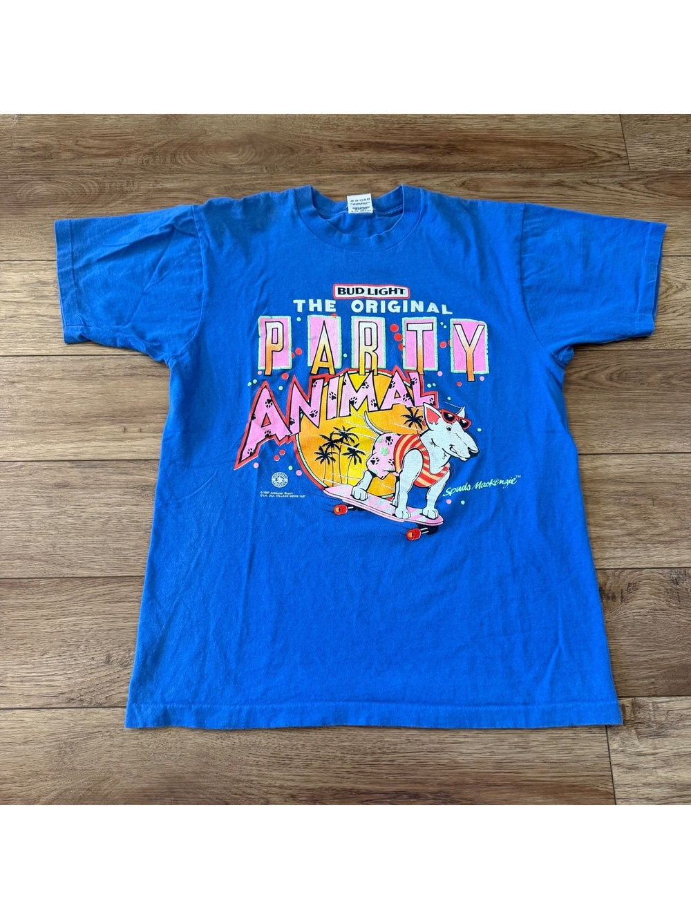 Vtg 1987 Spuds MacKenzie Bud Light Shirt Party Animal L USA